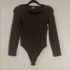 Elegant Brown Long Sleeve Bodysuit OQQ